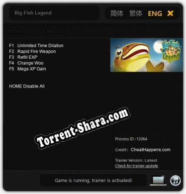 Big Fish Legend: Читы, Трейнер +5 [CheatHappens.com]