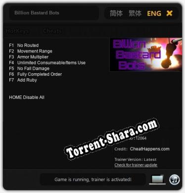 Трейнер для Billion Bastard Bots [v1.0.3]