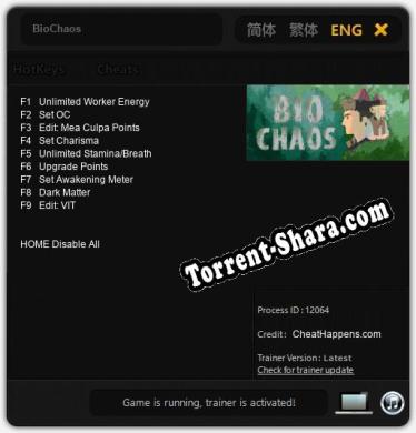 BioChaos: Читы, Трейнер +9 [CheatHappens.com]