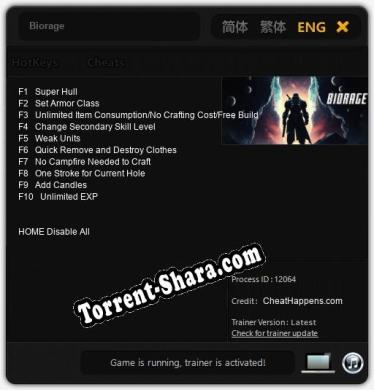 Biorage: ТРЕЙНЕР И ЧИТЫ (V1.0.32)