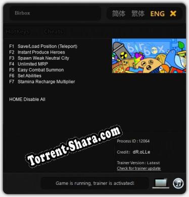 Birbox: Трейнер +7 [v1.6]