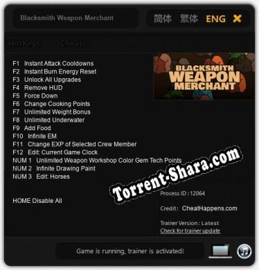 Blacksmith Weapon Merchant: ТРЕЙНЕР И ЧИТЫ (V1.0.23)