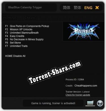 BlazBlue Calamity Trigger: ТРЕЙНЕР И ЧИТЫ (V1.0.87)
