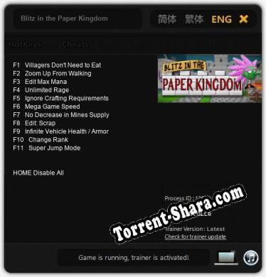 Blitz in the Paper Kingdom: Трейнер +11 [v1.5]