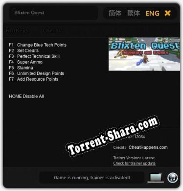 Трейнер для Blixten Quest [v1.0.6]