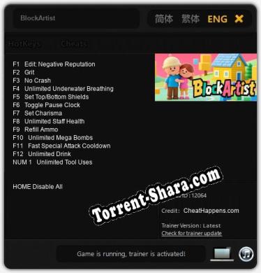 BlockArtist: Трейнер +13 [v1.4]