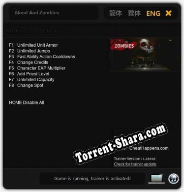 Трейнер для Blood And Zombies [v1.0.3]