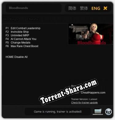 Bloodhounds: Трейнер +6 [v1.3]