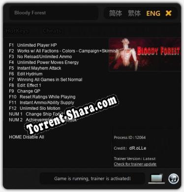 Bloody Forest: Трейнер +14 [v1.4]