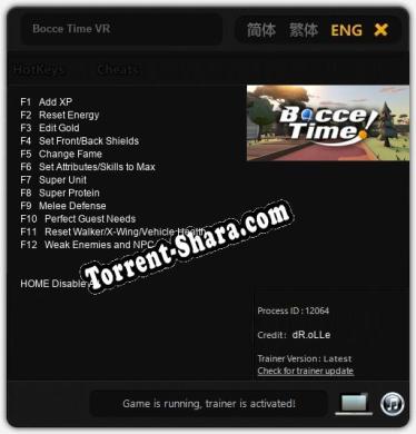 Bocce Time VR: ТРЕЙНЕР И ЧИТЫ (V1.0.62)