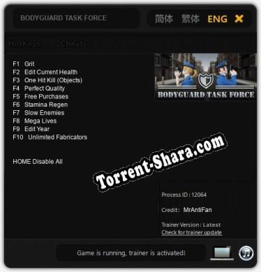 BODYGUARD TASK FORCE: Читы, Трейнер +10 [MrAntiFan]