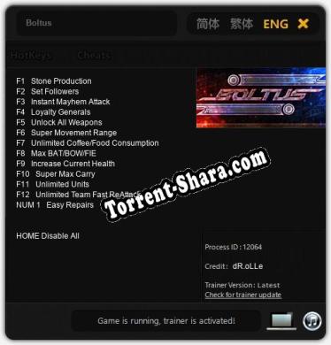 Boltus: ТРЕЙНЕР И ЧИТЫ (V1.0.69)
