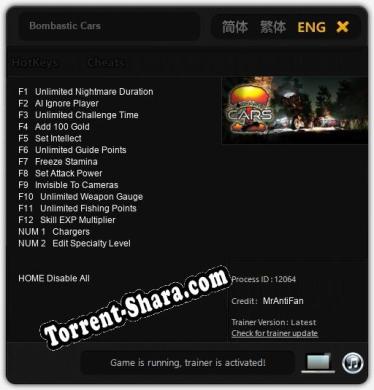 Трейнер для Bombastic Cars [v1.0.4]