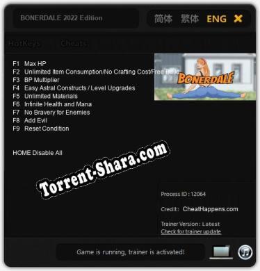 BONERDALE 2022 Edition: Читы, Трейнер +9 [CheatHappens.com]