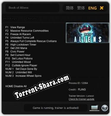Book of Aliens: Читы, Трейнер +15 [FLiNG]