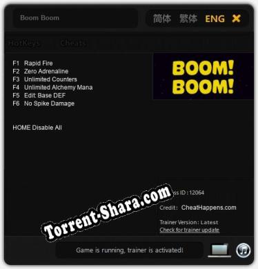 Boom Boom: Читы, Трейнер +6 [CheatHappens.com]