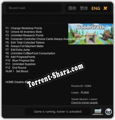 Трейнер для BoomCrash [v1.0.7]