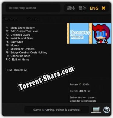 Boomerang Woman: Читы, Трейнер +10 [dR.oLLe]