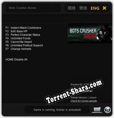 Трейнер для Bots Crusher Arena [v1.0.2]