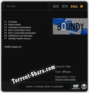 Трейнер для Boundy [v1.0.7]