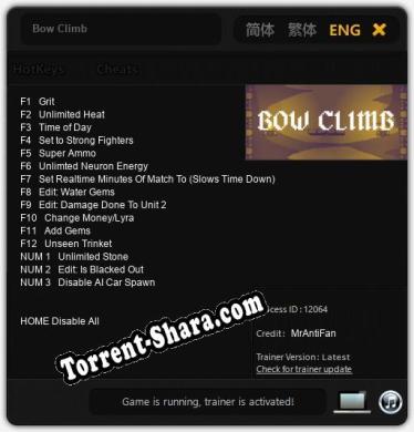 Bow Climb: ТРЕЙНЕР И ЧИТЫ (V1.0.56)