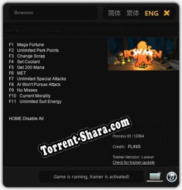 Bowmen: Читы, Трейнер +11 [FLiNG]