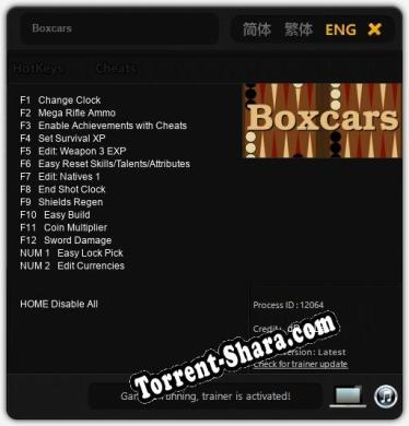 Boxcars: Трейнер +14 [v1.9]