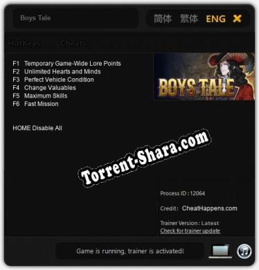 Boys Tale: Читы, Трейнер +6 [CheatHappens.com]
