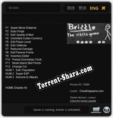 Briddle: Трейнер +15 [v1.9]