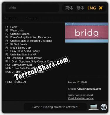 Трейнер для bridg [v1.0.2]
