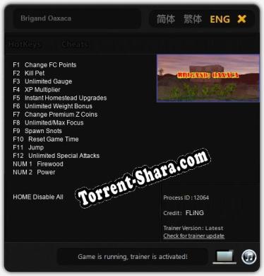 Трейнер для Brigand Oaxaca [v1.0.5]