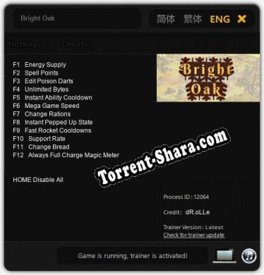 Bright Oak: Трейнер +12 [v1.8]