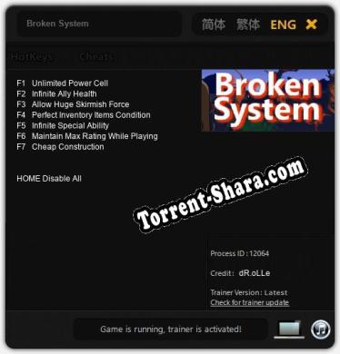 Broken System: ТРЕЙНЕР И ЧИТЫ (V1.0.36)