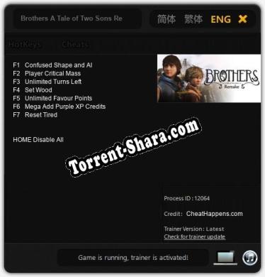 Brothers A Tale of Two Sons Remake: Трейнер +7 [v1.6]