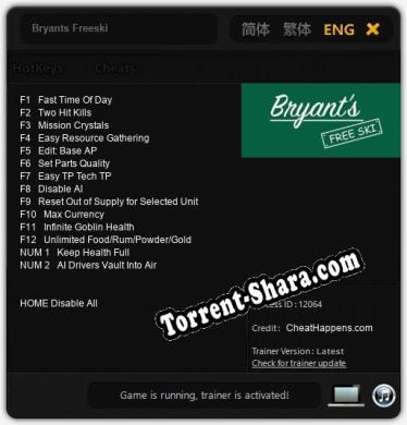 Bryants Freeski: Трейнер +14 [v1.5]