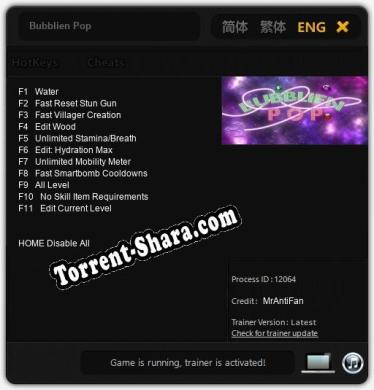 Трейнер для Bubblien Pop [v1.0.3]