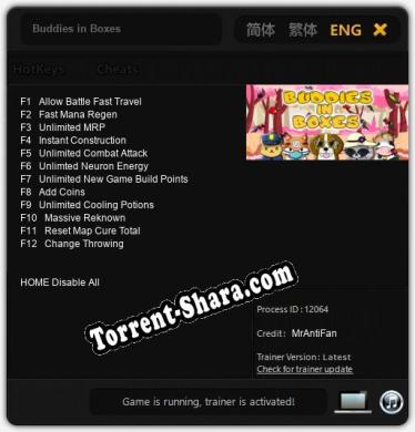 Buddies in Boxes: Трейнер +12 [v1.7]