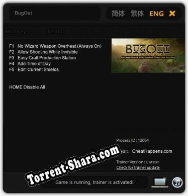 BugOut: Читы, Трейнер +5 [CheatHappens.com]