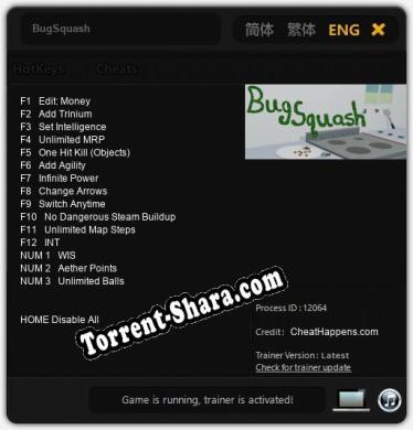 BugSquash: Читы, Трейнер +15 [CheatHappens.com]