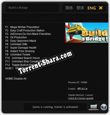 Трейнер для Build a Bridge [v1.0.3]