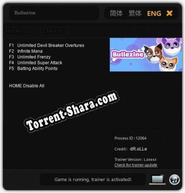 Трейнер для Bullezine [v1.0.7]