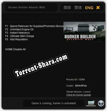 Bunker Builder Atlantic Wall: ТРЕЙНЕР И ЧИТЫ (V1.0.77)