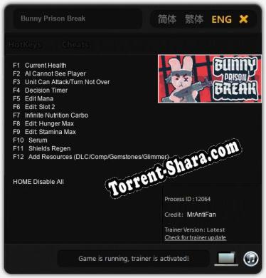 Bunny Prison Break: Читы, Трейнер +12 [MrAntiFan]