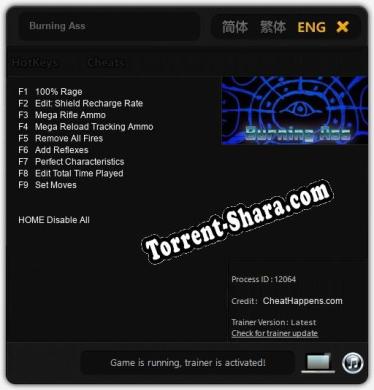 Трейнер для Burning Ass [v1.0.7]