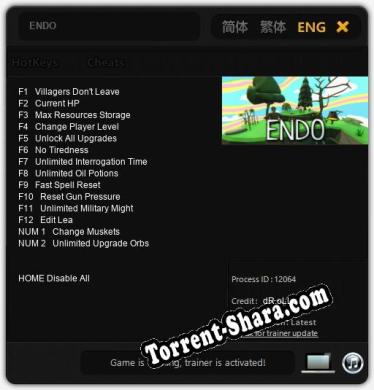 Трейнер для ENDO [v1.0.2]