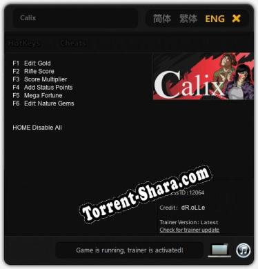 Трейнер для Calix [v1.0.1]