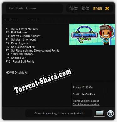 Call Center Tycoon: ТРЕЙНЕР И ЧИТЫ (V1.0.32)