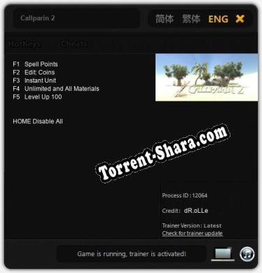 Callparin 2: Трейнер +5 [v1.5]