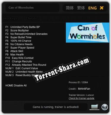Can of Wormholes: Трейнер +15 [v1.2]
