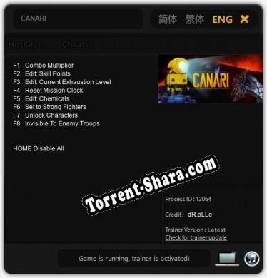 CANARI: Читы, Трейнер +8 [dR.oLLe]